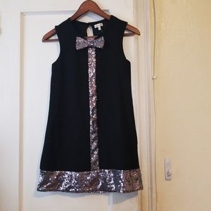 Girls sequin bow party dress